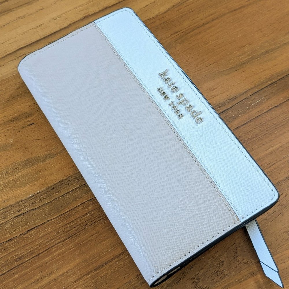 Kate Spade Bi-fold Wallet Beige, White, Black (Matches Cameron Crossbody)